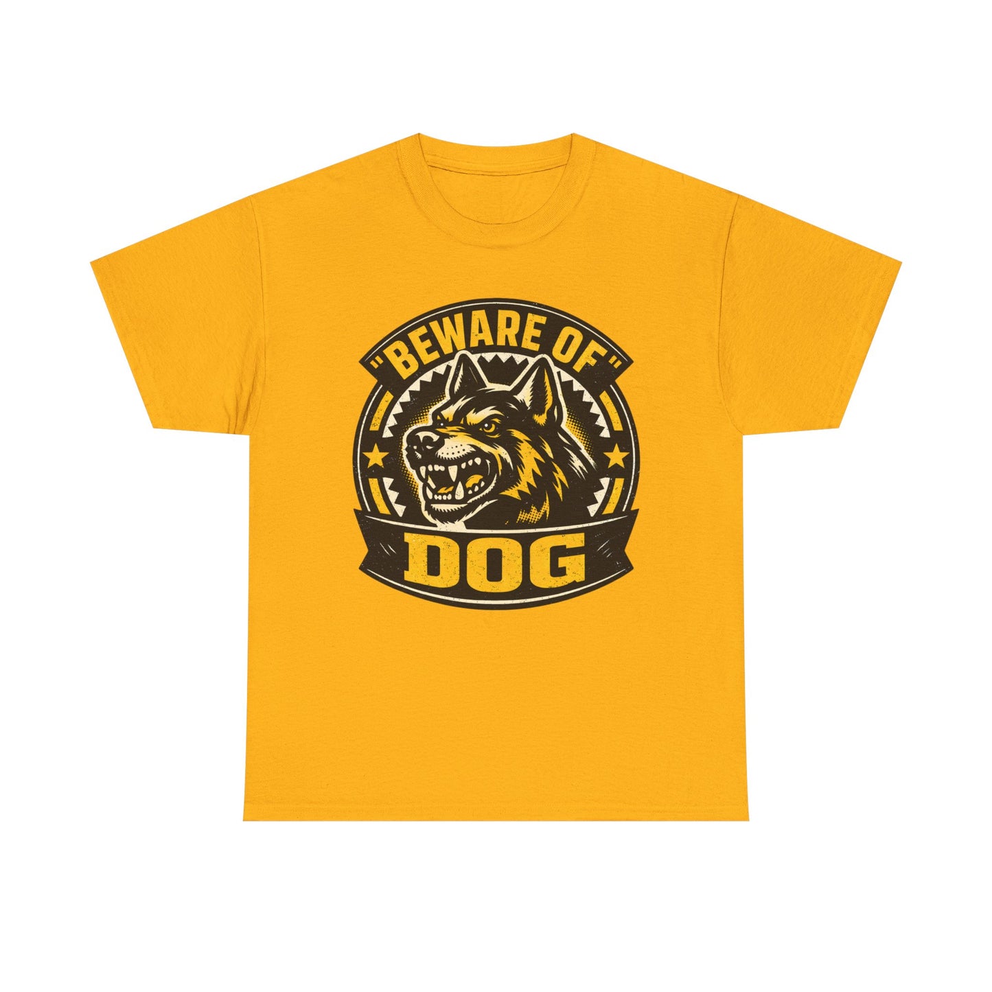 Beware of Dog T-Shirt — Retro Aggressive Dog Warning Graphic Tee Printify