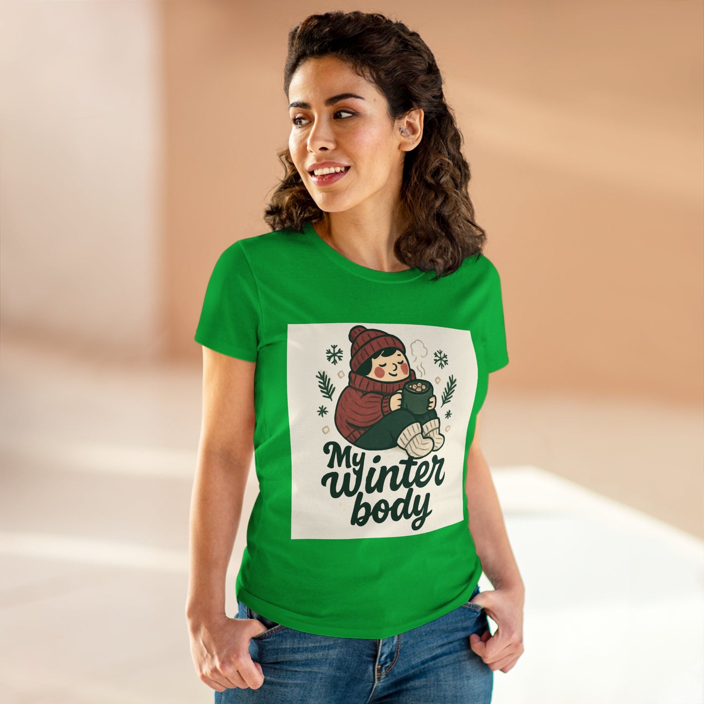 My Winter Body Women's Tee — Cozy Hot Cocoa Graphic T-Shirt
