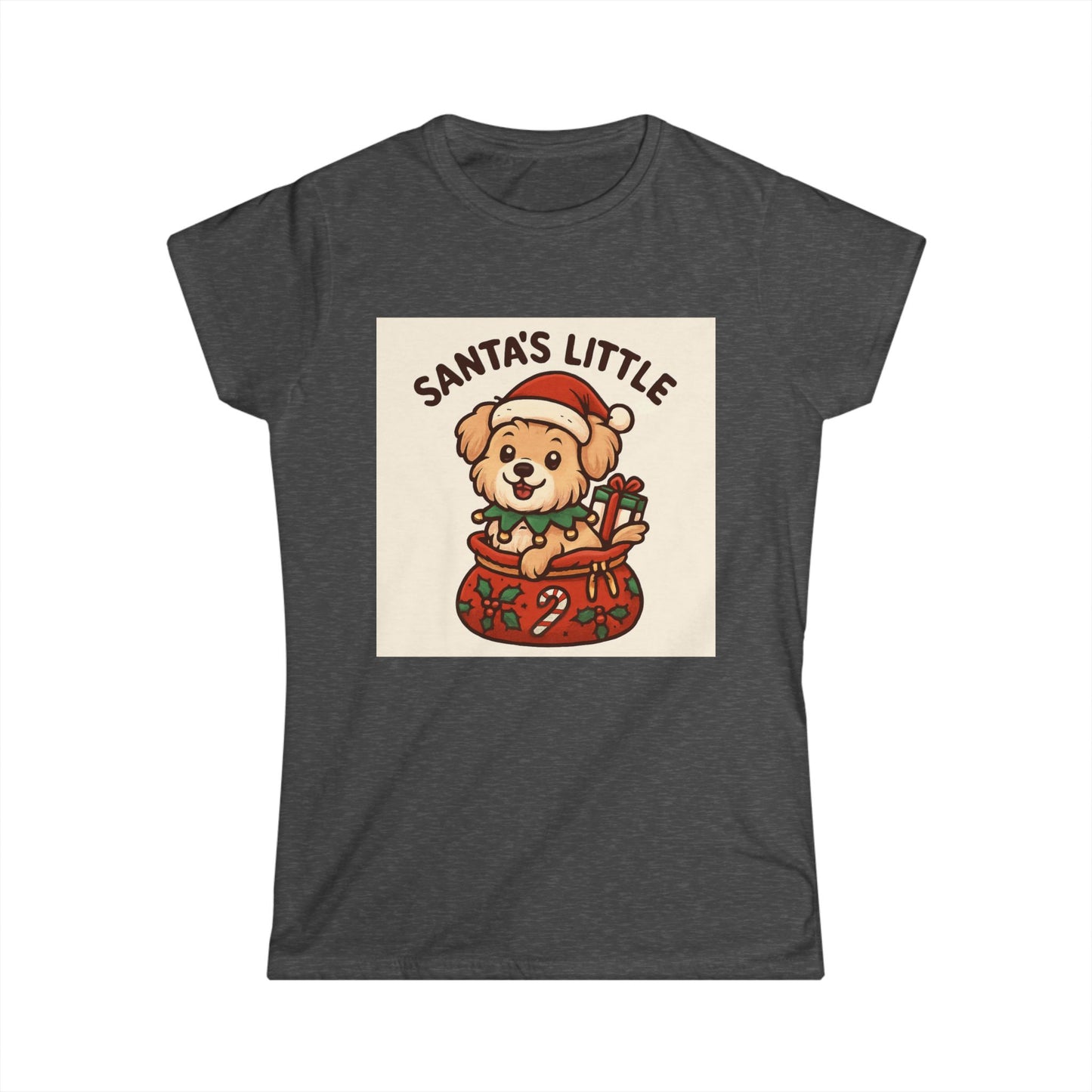 Santa's Little Puppy Tee — Cute Christmas Dog Holiday T‑Shirt for Women
