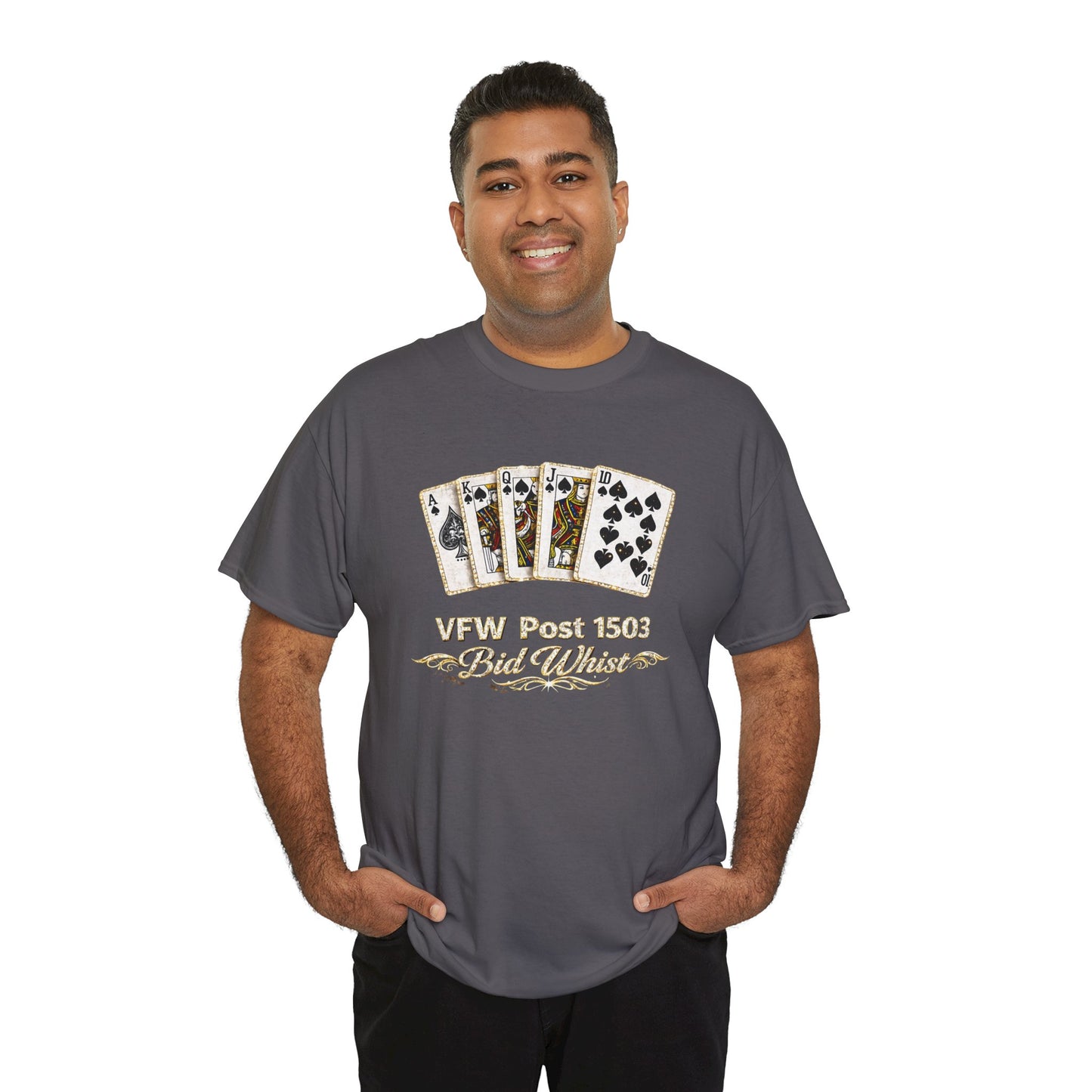 Veterans VFW Poker Night Tee – "VFW Post 1503" Playing Cards Design