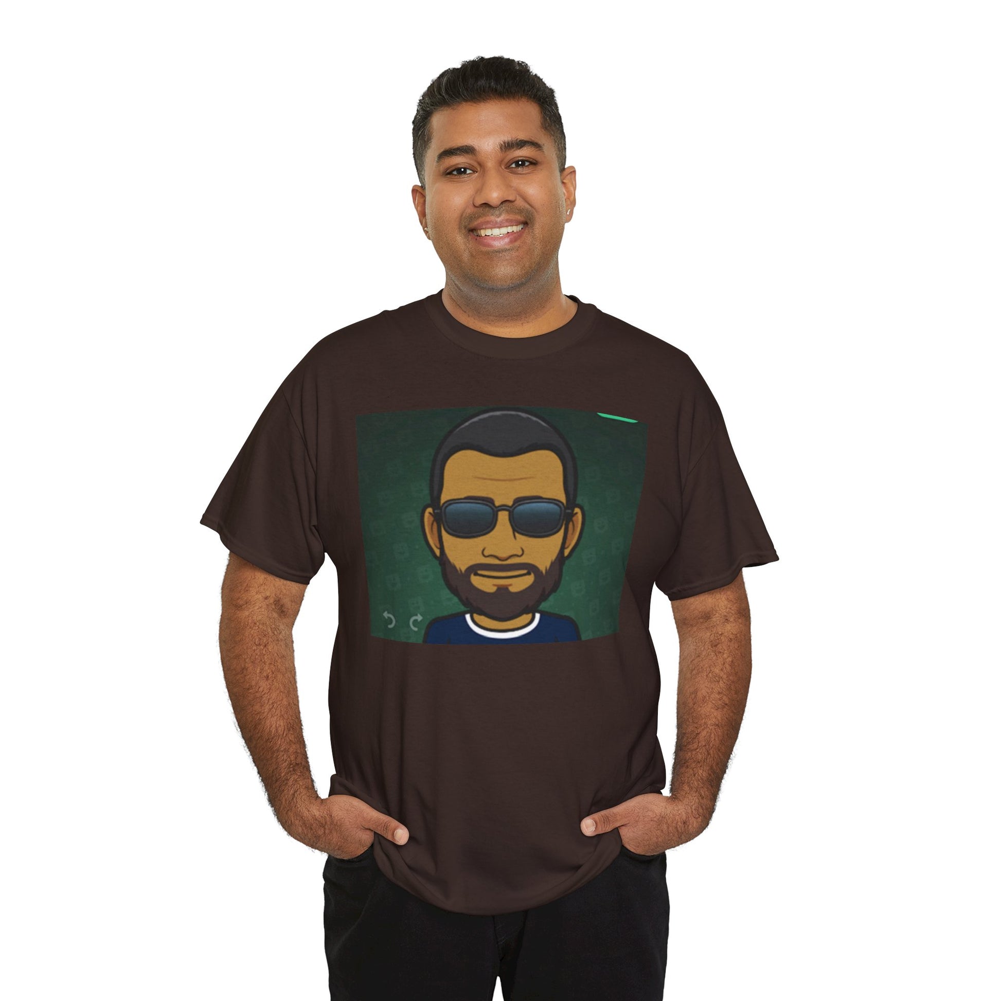 Bitmoji Portrait Tee — Cool Sunglasses Avatar Graphic T-Shirt Printify