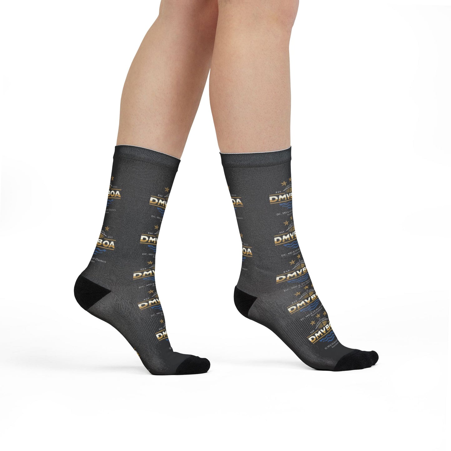 DMVBOA Golden Star Wave Sublimation Crew Socks