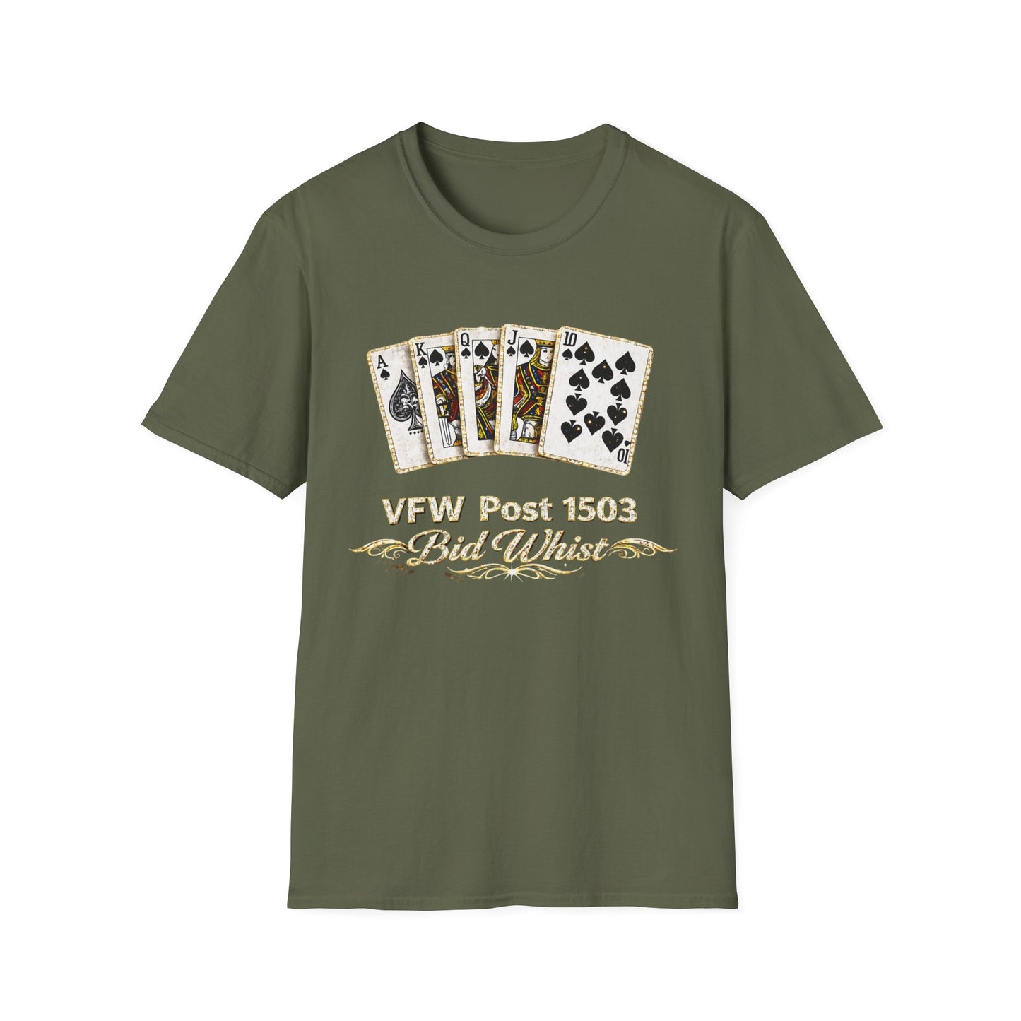 Bid Whist Playing Cards Tee — VFW Post 1503 Card Game T-Shirt