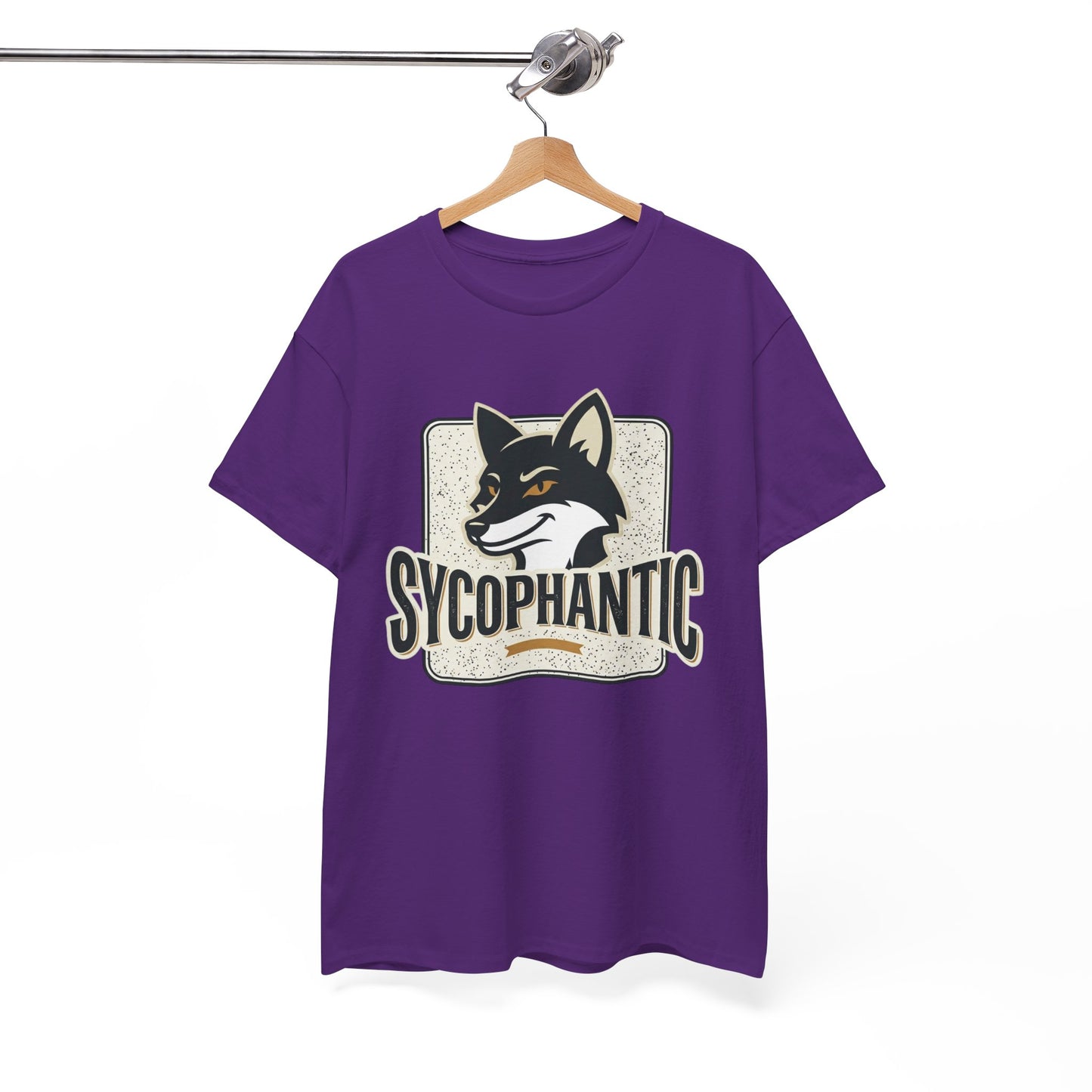 Sycophantic Fox Graphic Tee — Retro Animal Logo T-Shirt