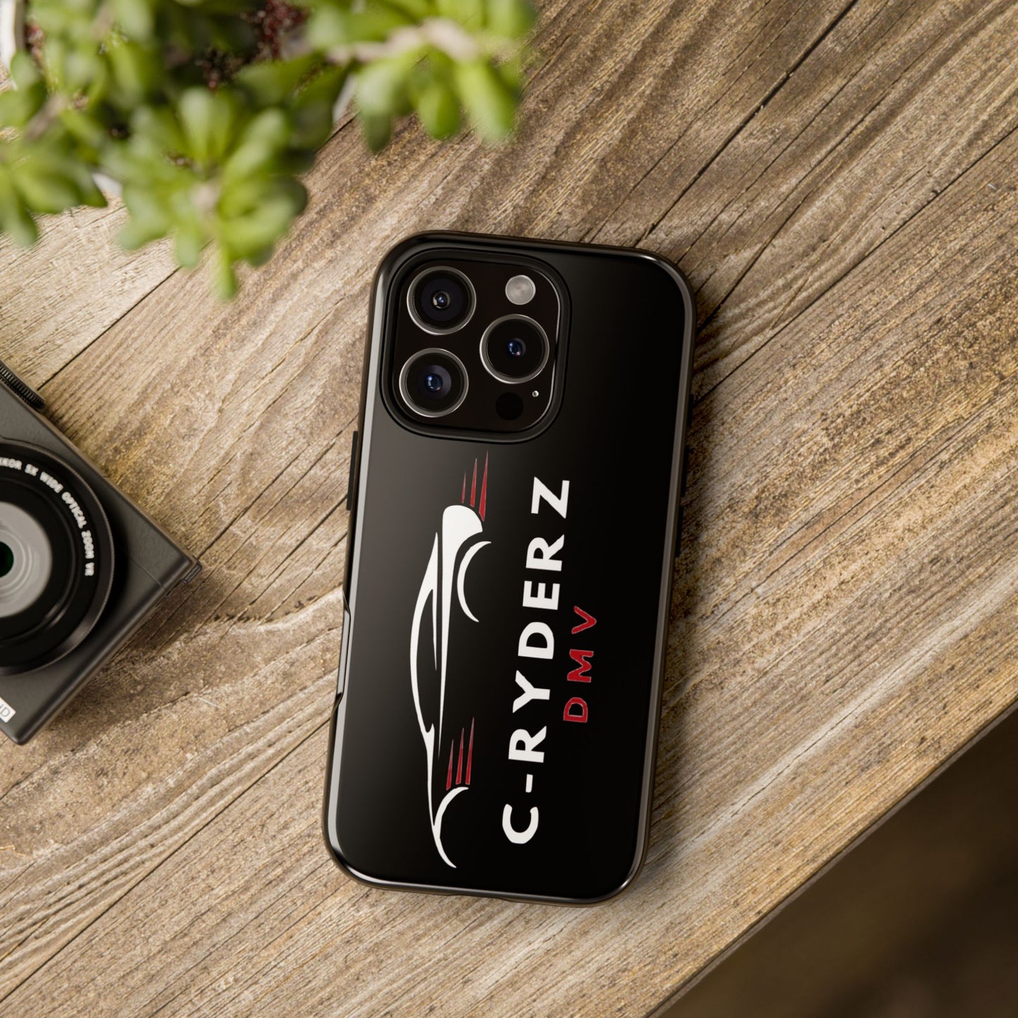 C-Ryderz DMV Black Slim Phone Case — Sporty Car Silhouette Protective Cover Printify