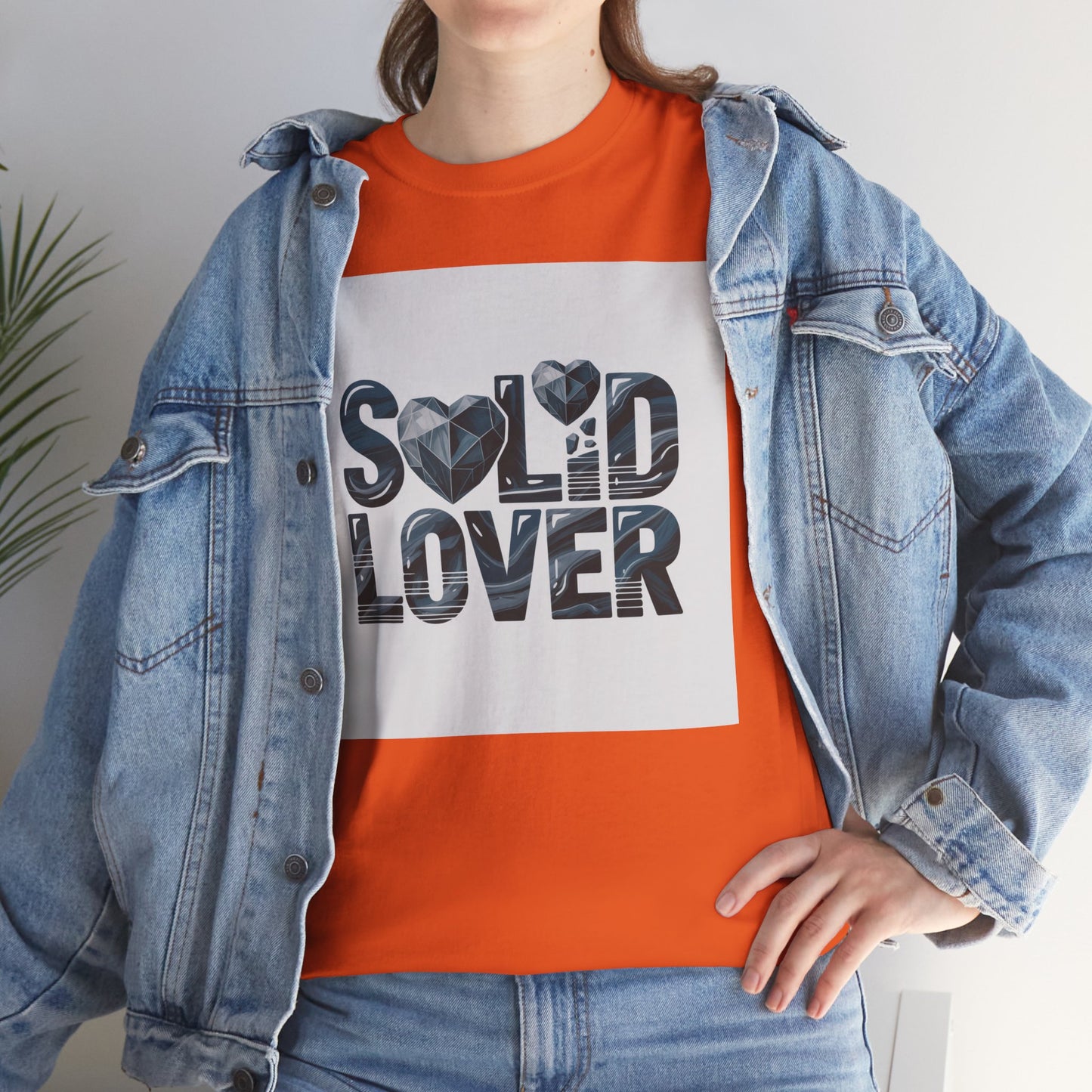 Solid Lover T‑Shirt — Bold Heart Typography Tee for Couples & Romance