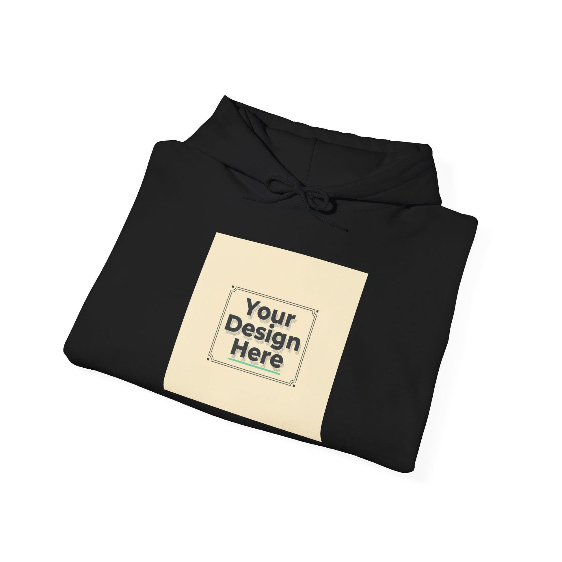 Custom Classic White Hoodie with Centered Square Design Mockup Printify