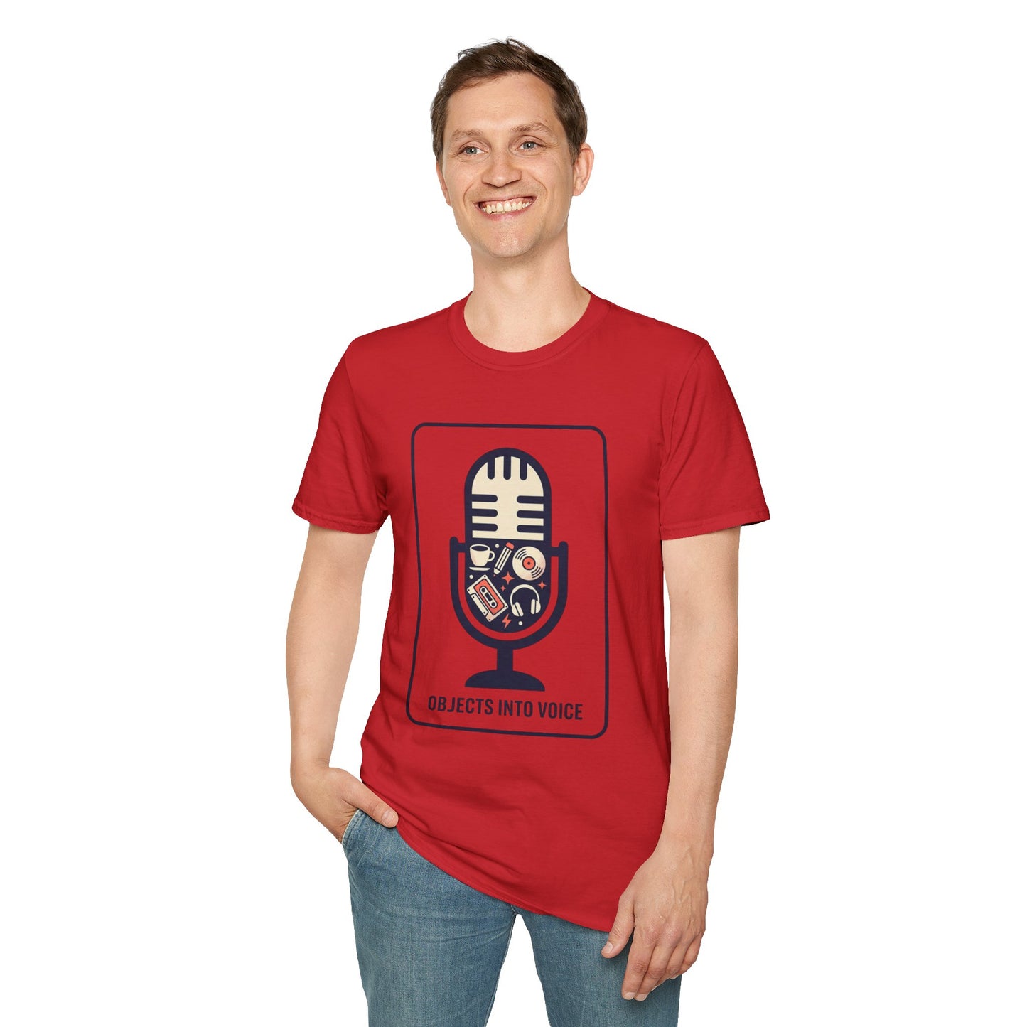 Microphone Graphic T-Shirt — “Objects Into Voice” Podcast Tee
