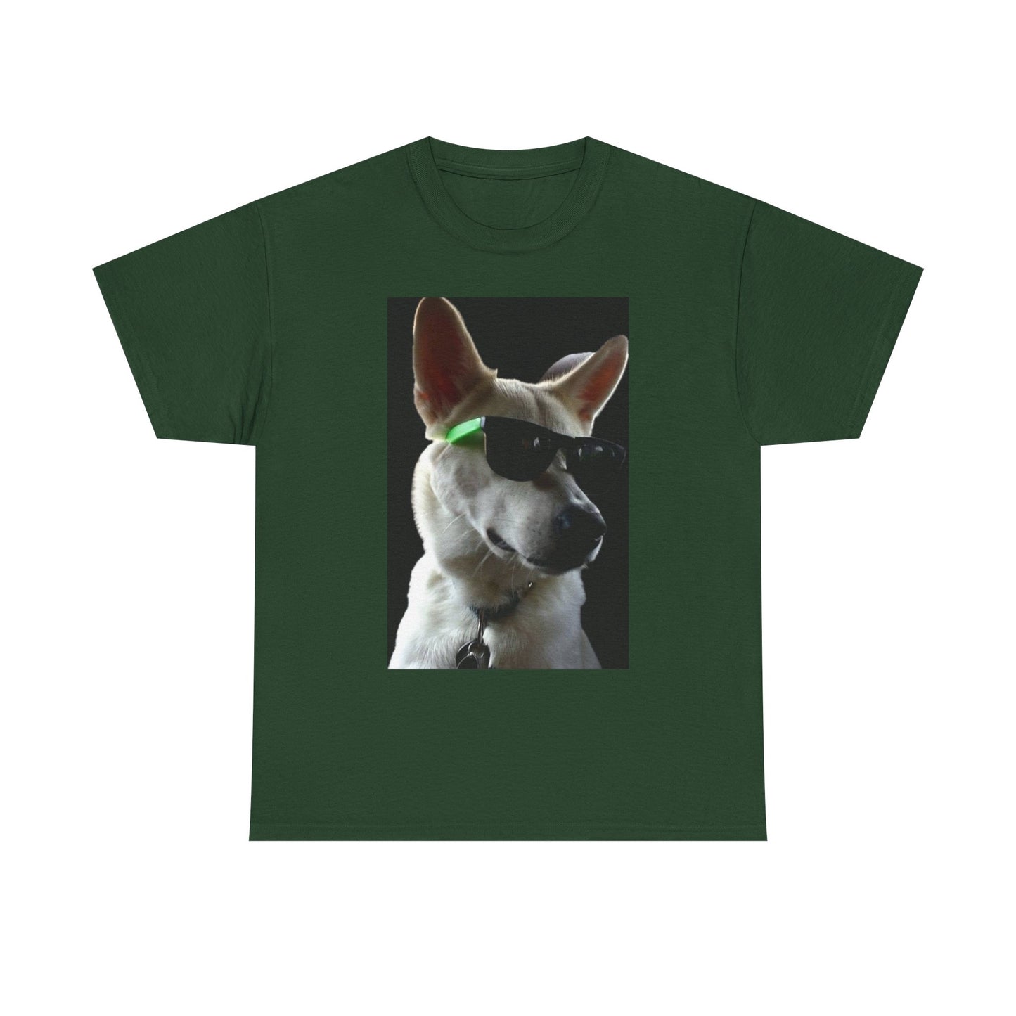 Cyberpunk Dog Photo Tee — Futuristic Bull Terrier Graphic T-Shirt Printify