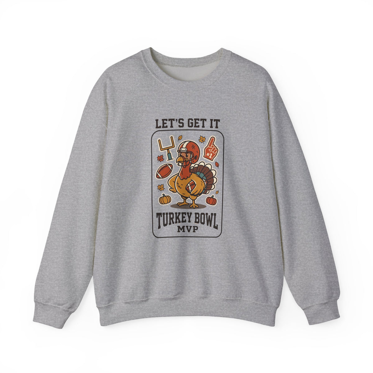 Turkey Bowl MVP Crewneck Sweatshirt | Thanksgiving Football Turkey, Fall Game Day