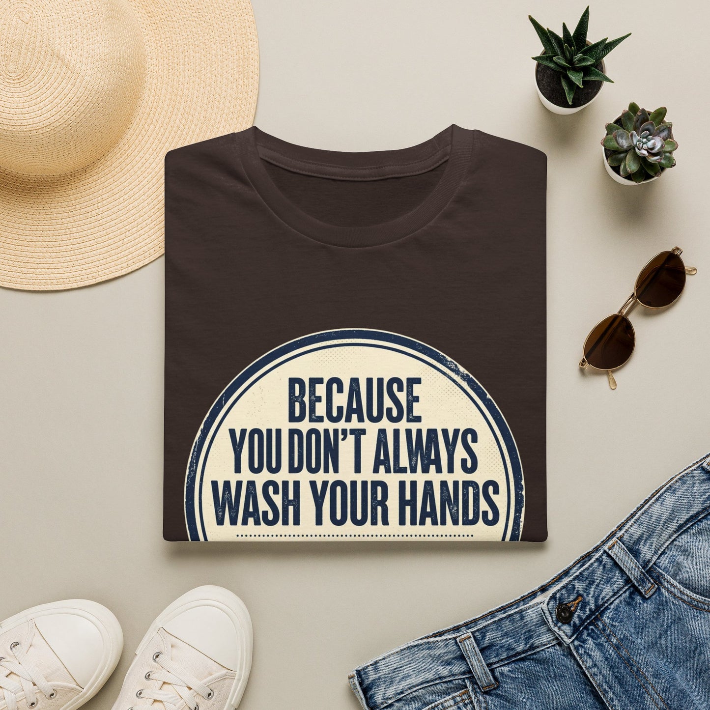 "Because You Don't Always Wash Your Hands" Funny Hygiene Reminder Tee