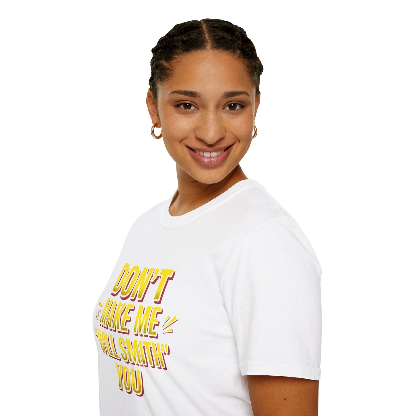 Don't Make Me "Will Smith" T-Shirt — Bold Yellow Graphic Tee