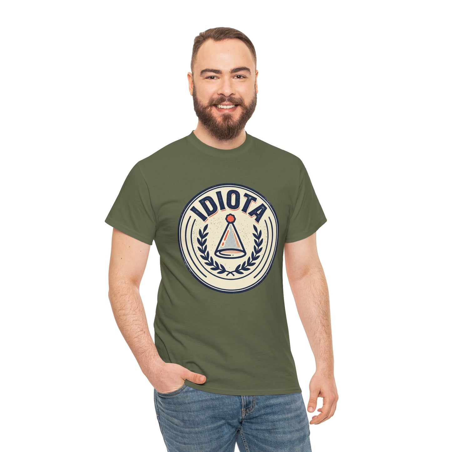 Idiota Crest T-Shirt — Vintage Emblem Graphic Tee