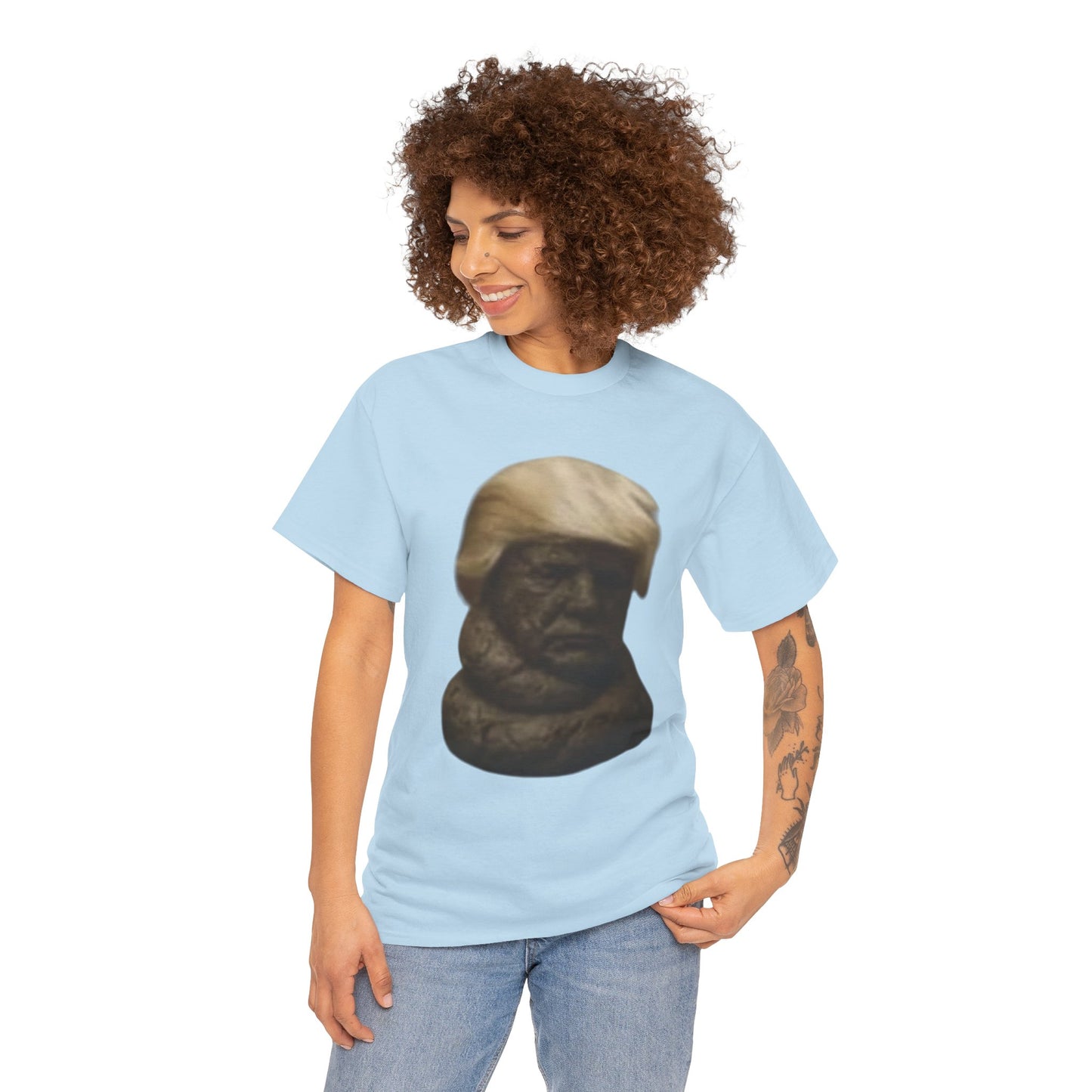Graphic Tee — Bronze Bust Illustration T‑Shirt