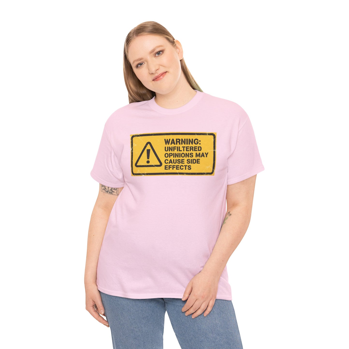 T-Shirt — "Warning: Unfiltered Opinions May Cause Side Effects" Graphic Tee