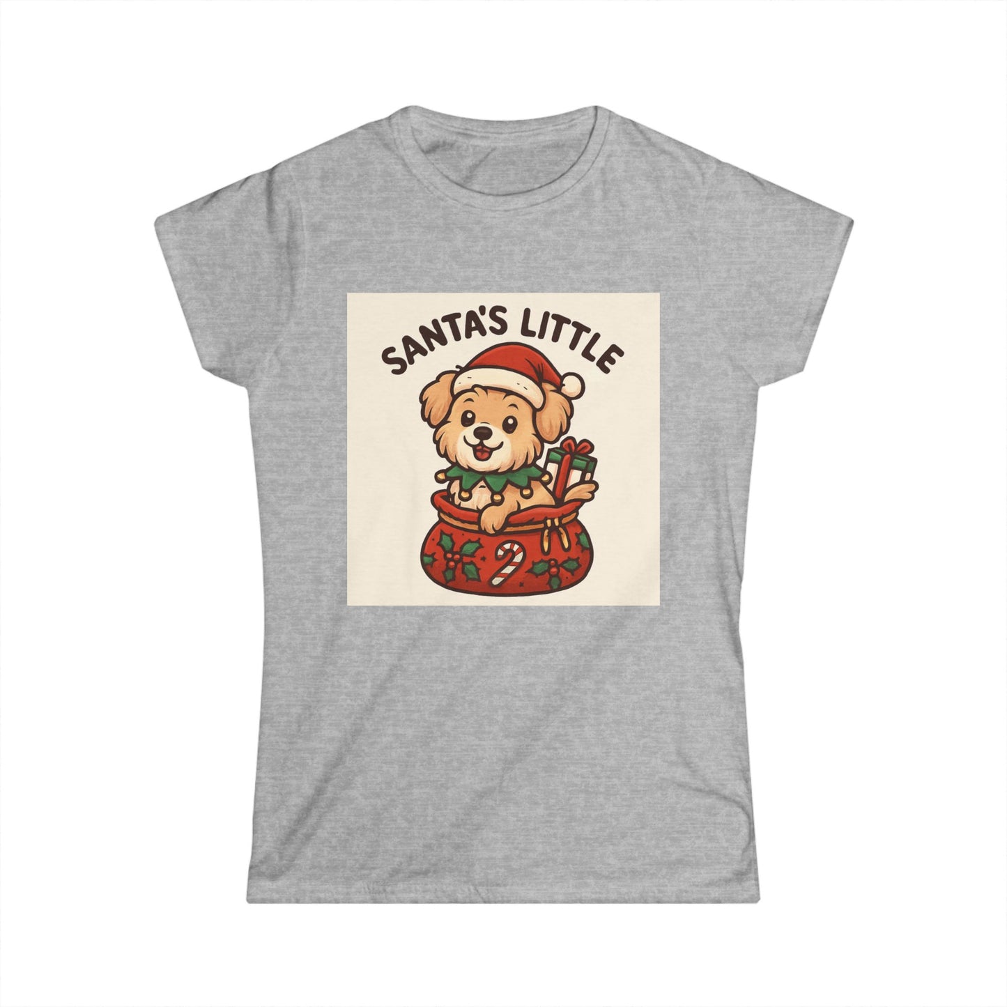 Santa's Little Puppy Tee — Cute Christmas Dog Holiday T‑Shirt for Women