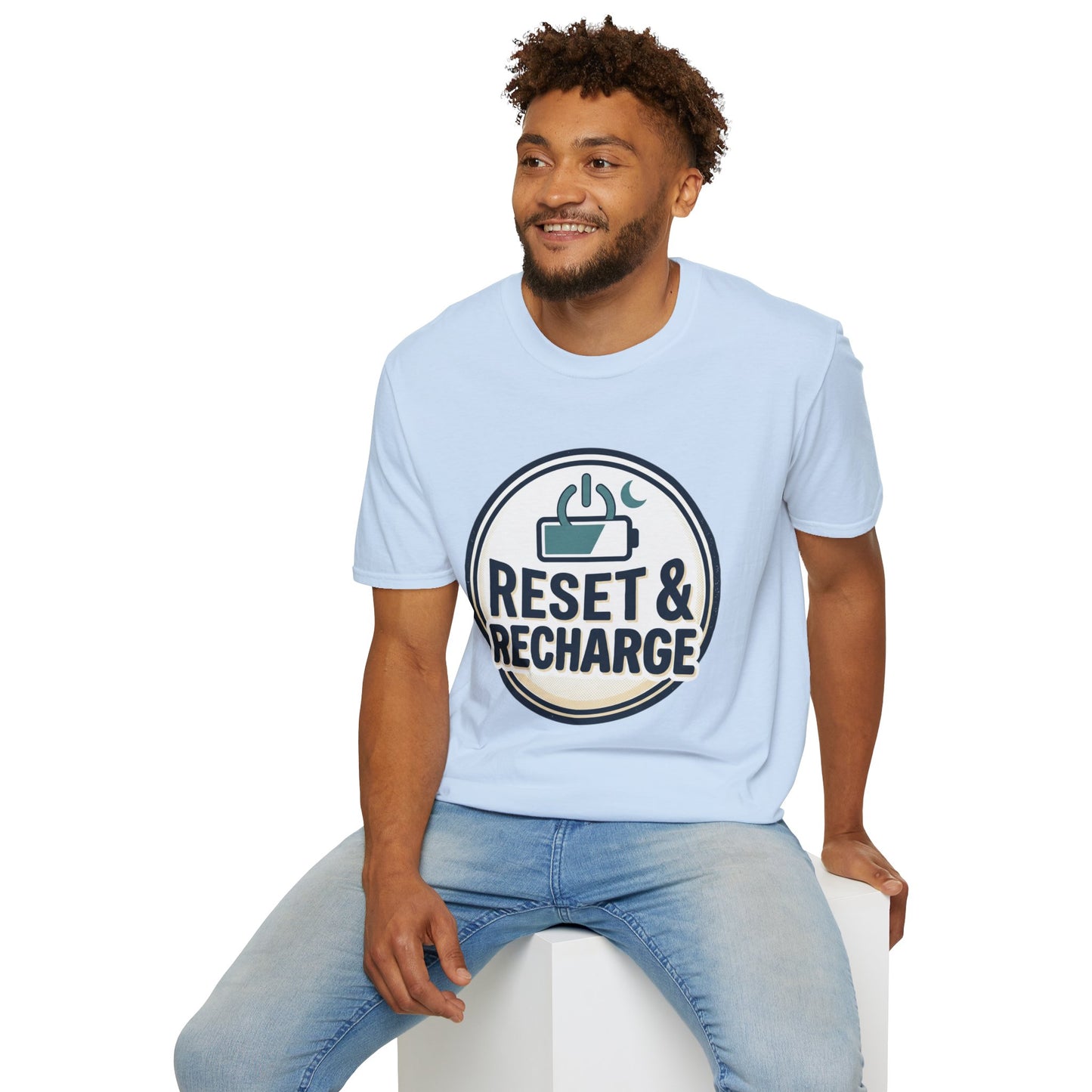 Reset & Recharge T-Shirt — Self-Care Relaxation Graphic Tee