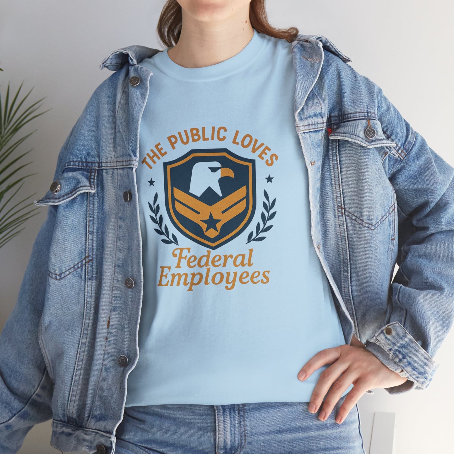 Federal Employees Tee – “The Public Loves Federal Employees” Patriotic Badge Shirt