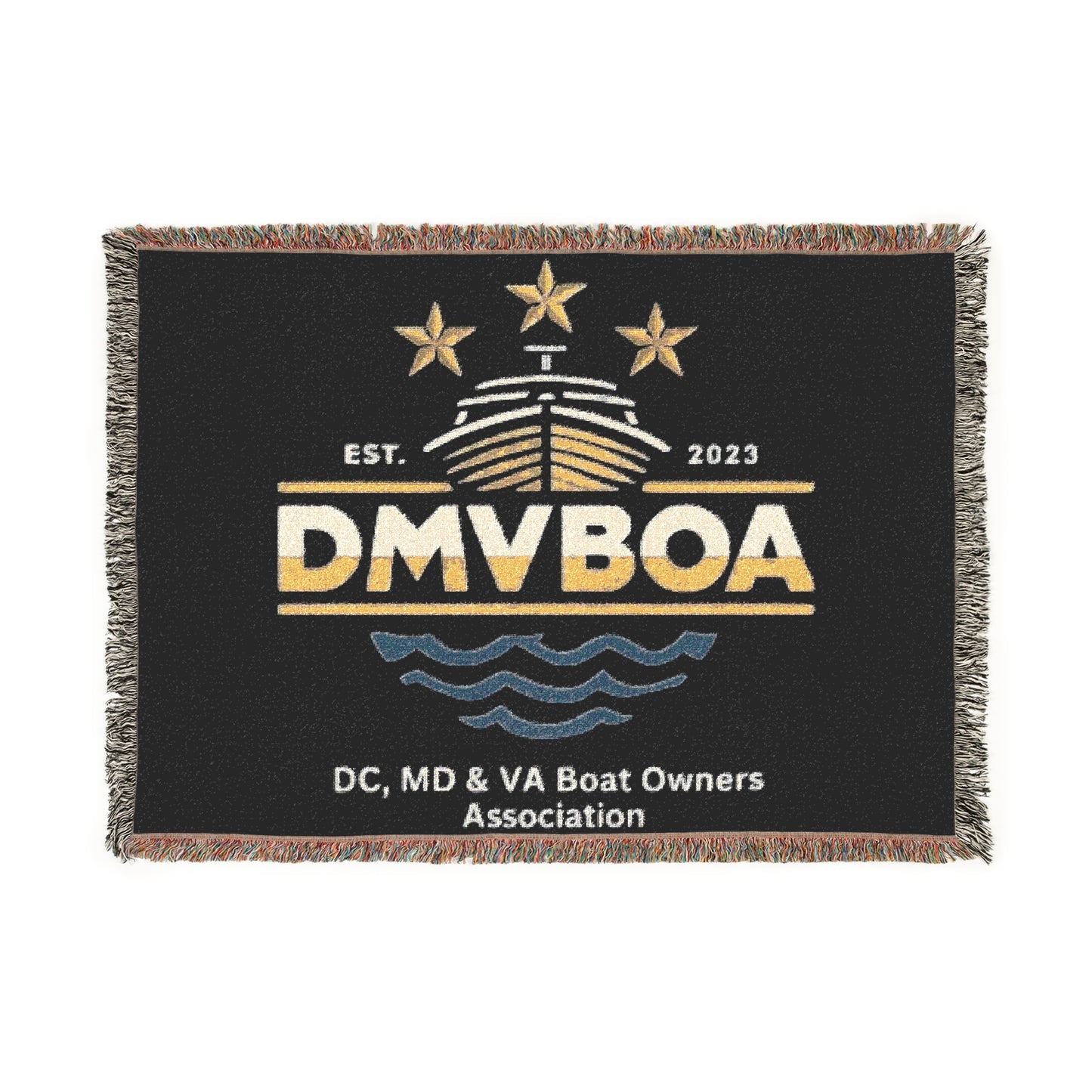 Woven Blanket — DMV BOA Boat Club Logo Throw Blanket