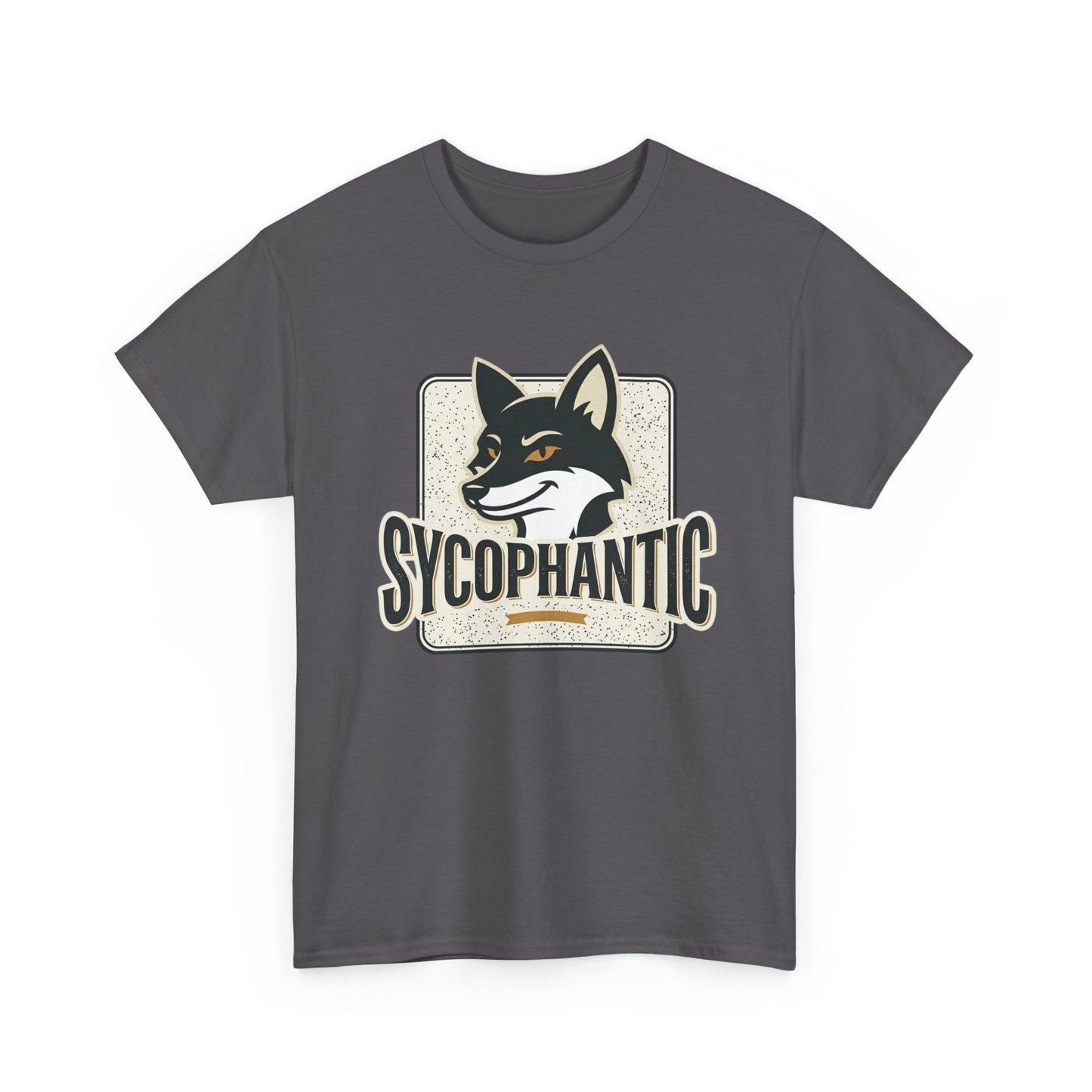 Sycophantic Fox Graphic Tee — Retro Animal Logo T-Shirt