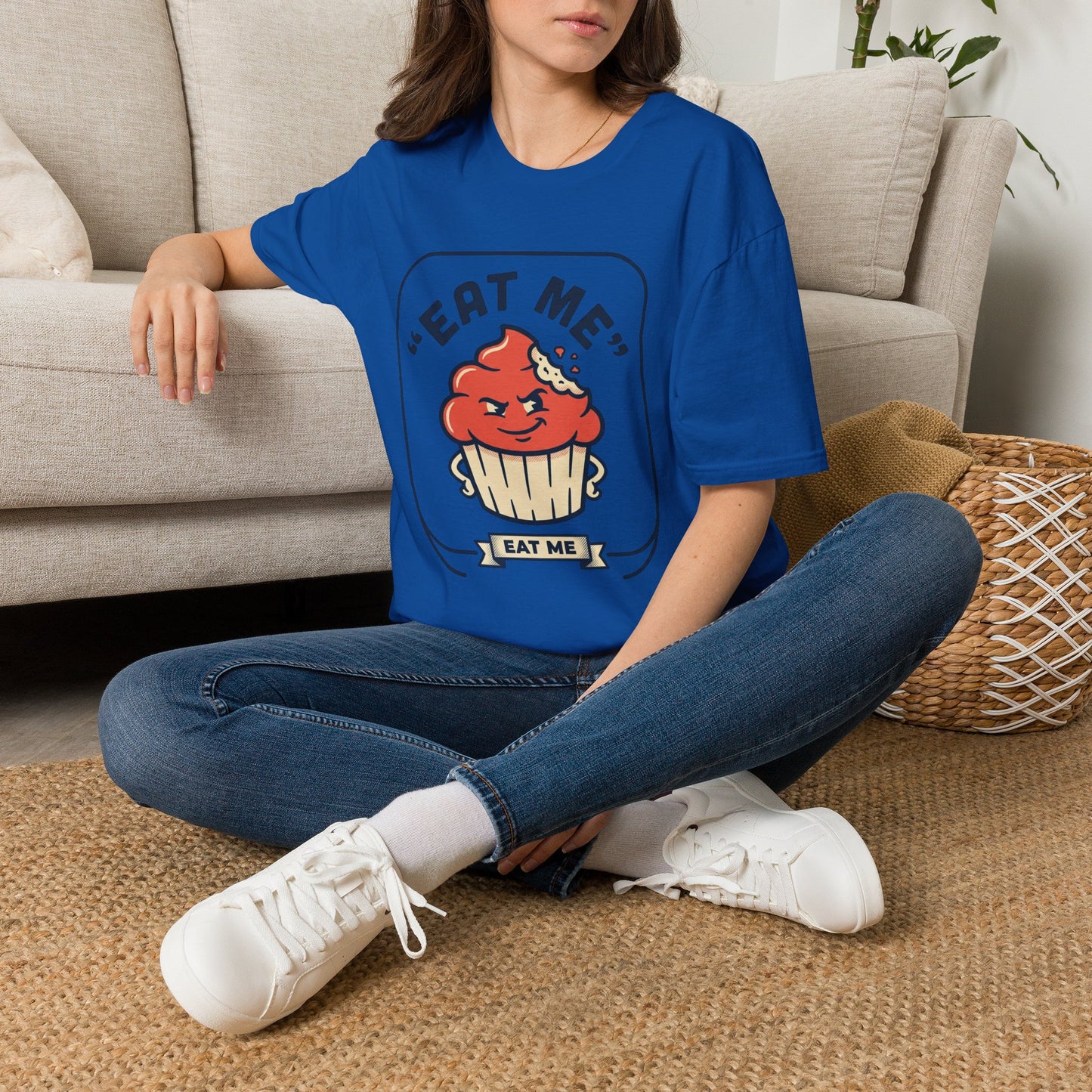 Cupcake Graphic T-Shirt — "Eat Me" Retro Dessert Tee