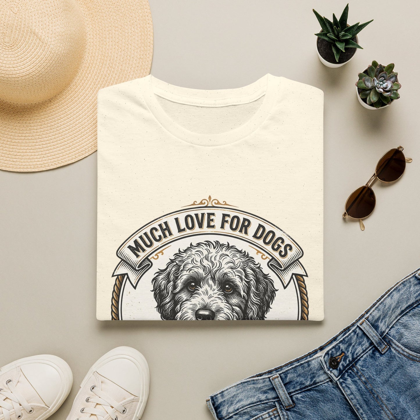 Much Love for Dogs T-Shirt — Vintage Dog Illustration Tee