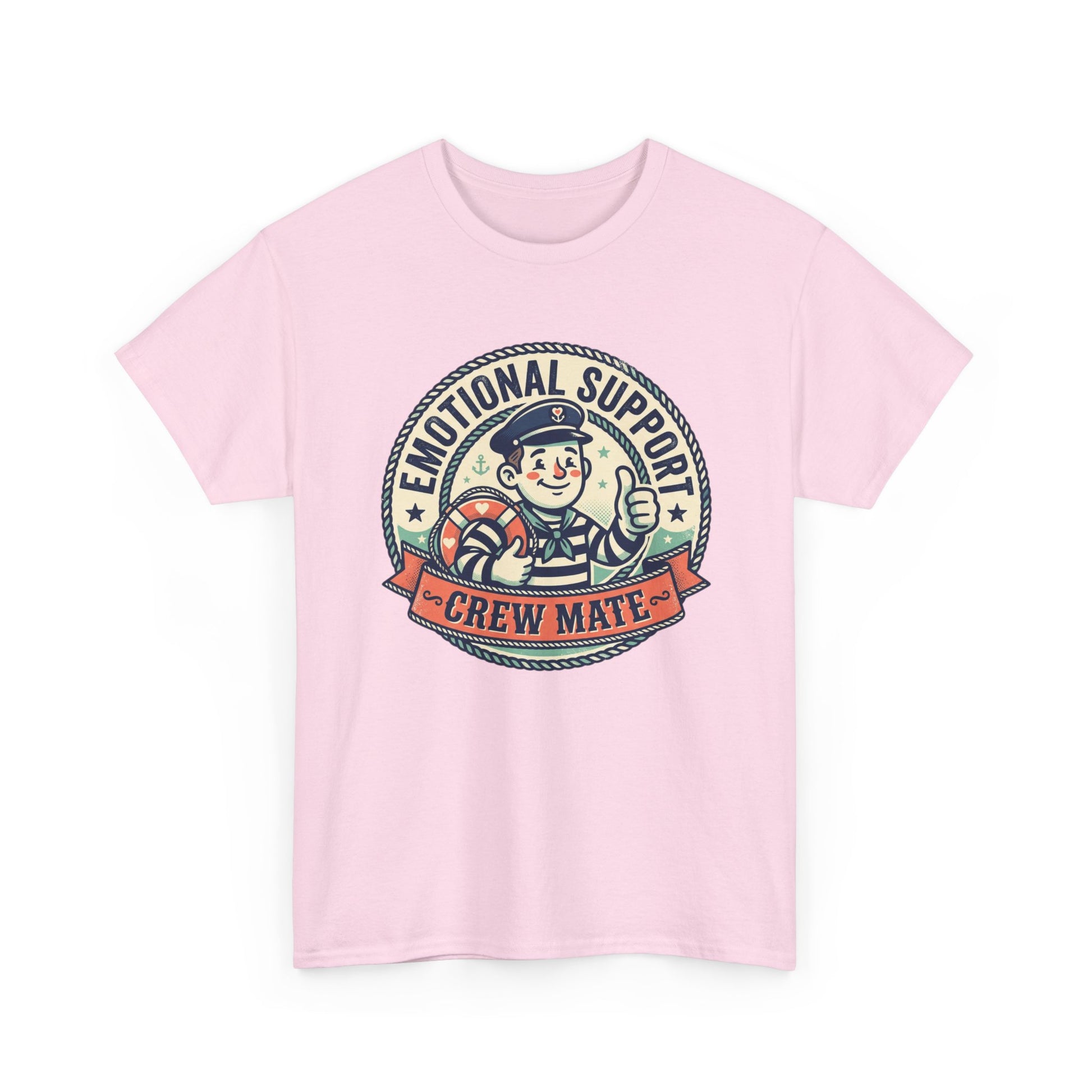 Emotional Support Crew Mate T‑Shirt — Retro Nautical Crewmate Tee Printify