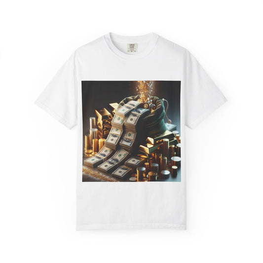 Stylish Money-Themed Unisex Garment-Dyed T-Shirt