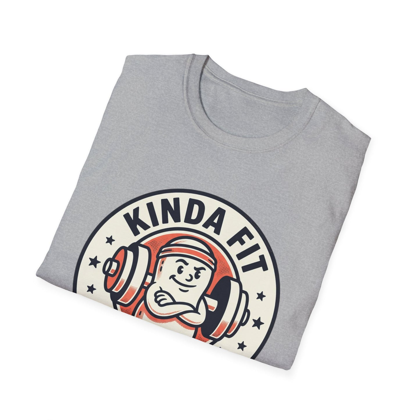 Kinda Fit Sorta Fat Funny Gym T-Shirt — Humorous Weightlifting Tee
