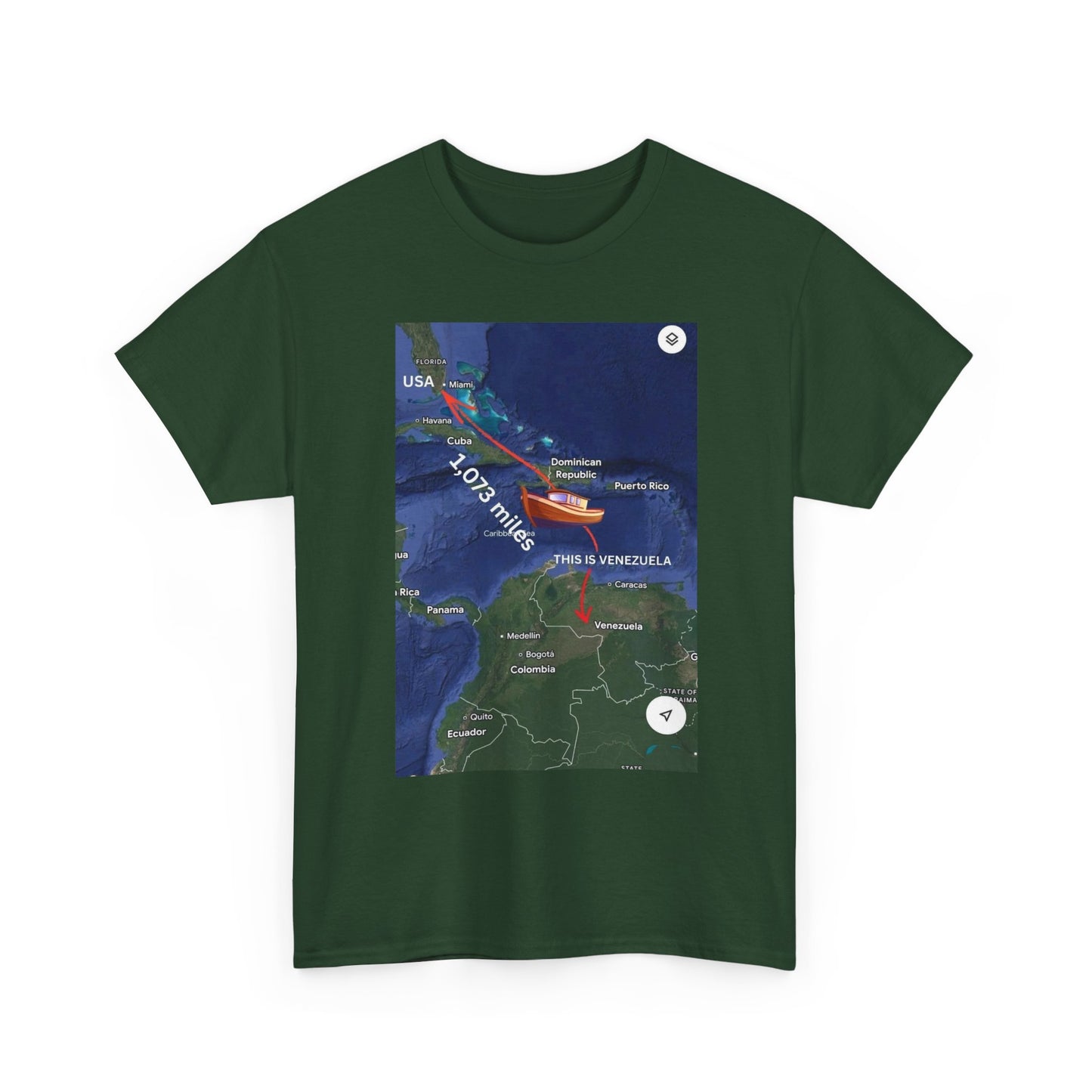 Weather Radar Tee — Tropical Storm Tracking Map Graphic Shirt Printify