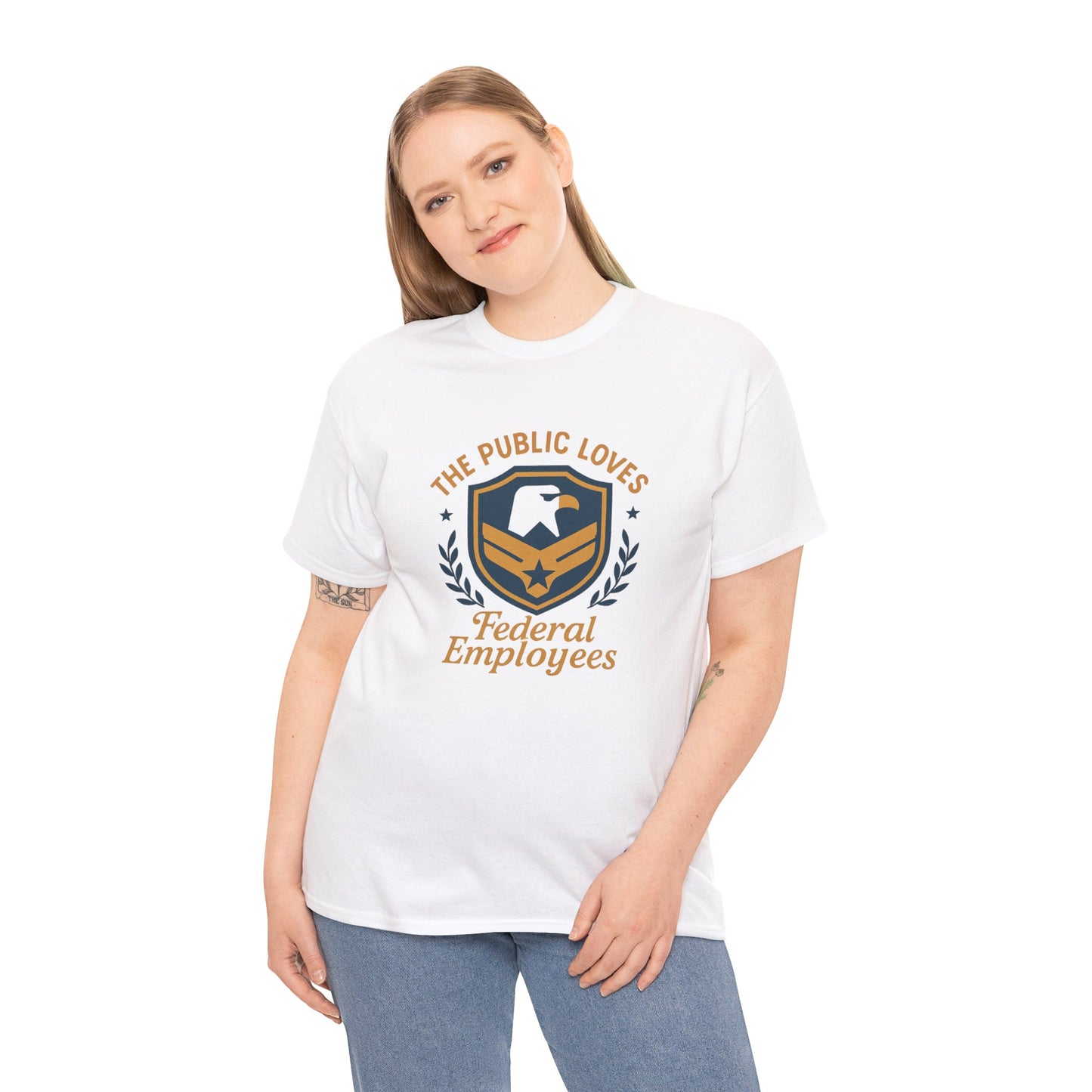 Federal Employees Tee – “The Public Loves Federal Employees” Patriotic Badge Shirt