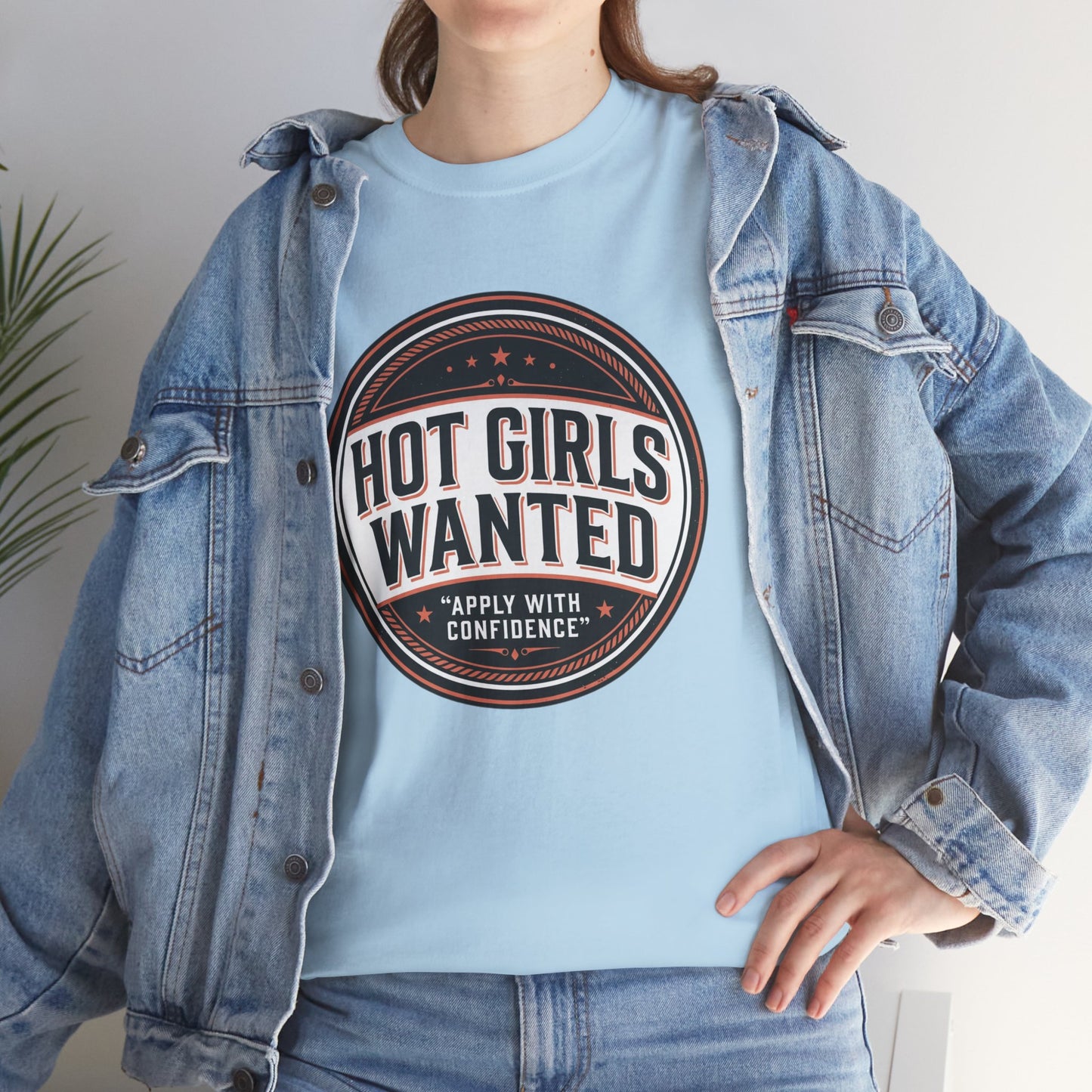 T-Shirt — "Hot Girls Wanted" Retro Badge Tee