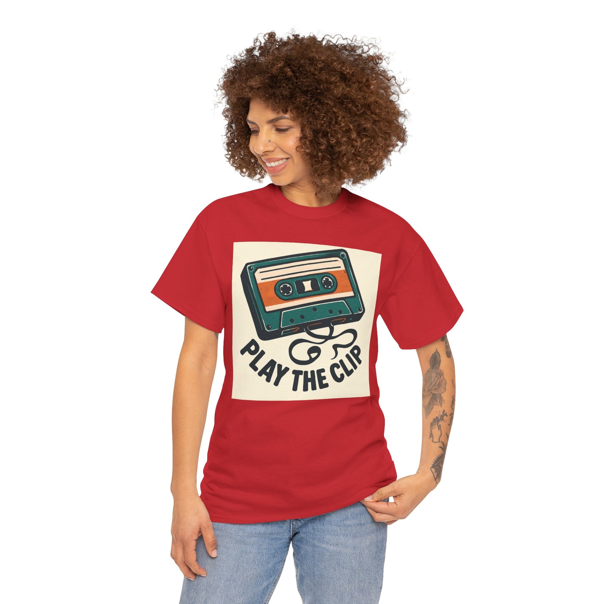 Cassette Tape 'Play the Clip' T-Shirt — Retro Music Tee Printify
