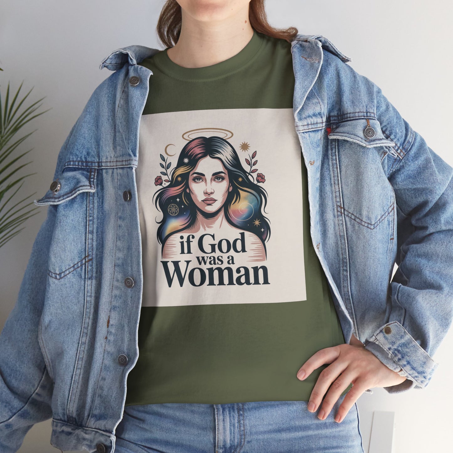 If God Was a Woman T-Shirt — Feminist Retro Portrait Tee