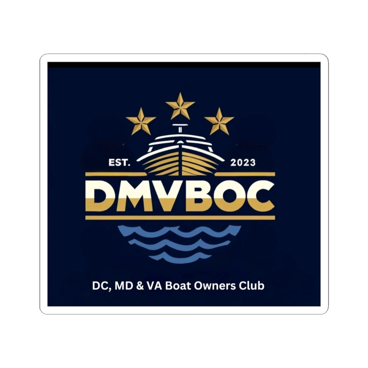 DMVBOC Boat Owners Club Sticker — DC MD & VA Nautical Emblem (Kiss-Cut)