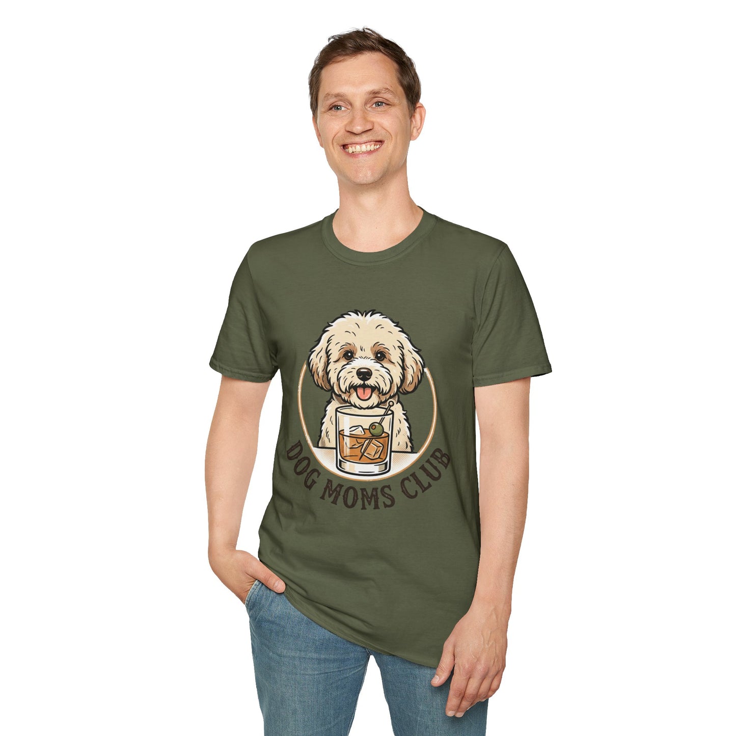 Dog Moms Club T-Shirt — Cute Doodle Dog Graphic Tee