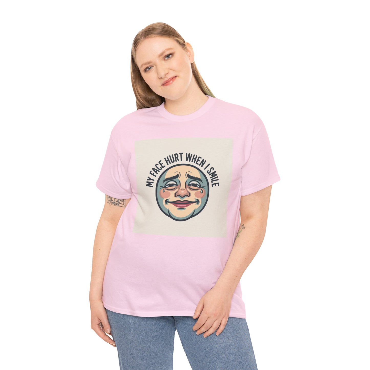 Graphic Tee — “My Face Hurt When I Smile” Vintage Sad Clown Laughing Design