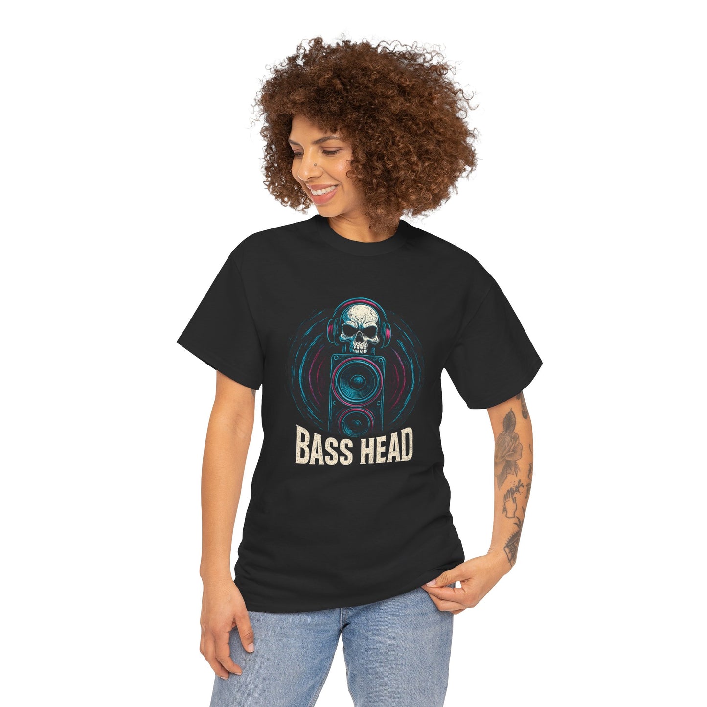 Bass Head Skull T-Shirt — Graphic DJ Speaker Tee