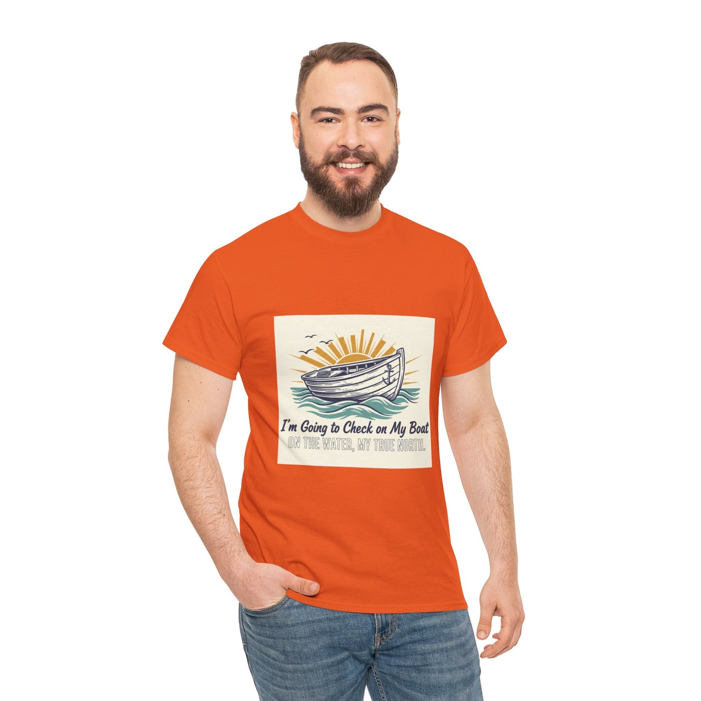 Boat T-Shirt — "I'm Going to Check on My Boat" Vintage Nautical Tee