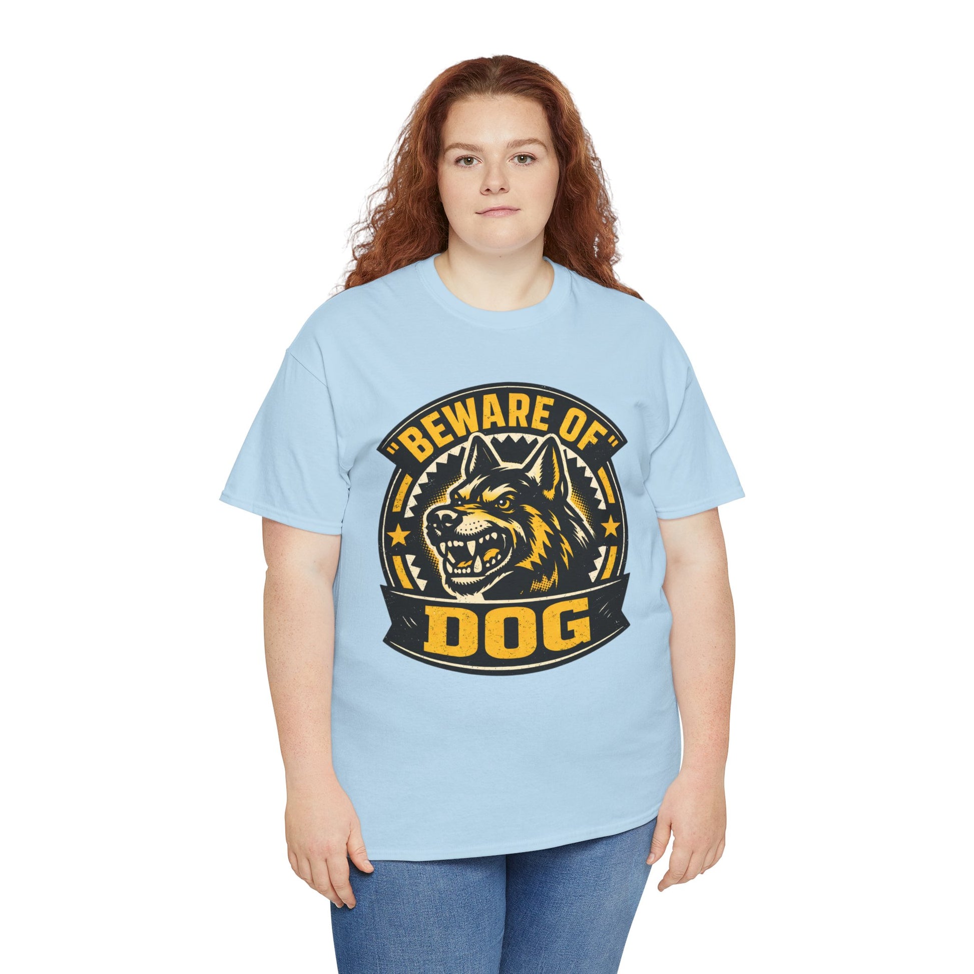 Beware of Dog T-Shirt — Retro Aggressive Dog Warning Graphic Tee Printify