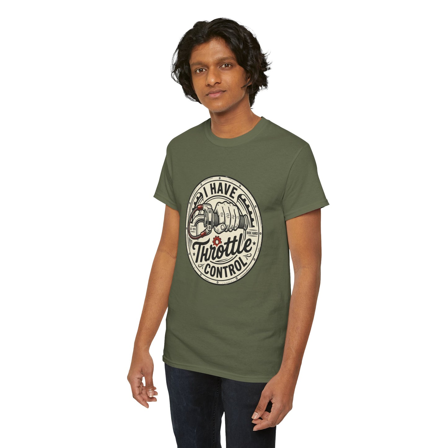 Throttle Control T-Shirt — "I Have Throttle Control" Vintage Motorcycle Tee