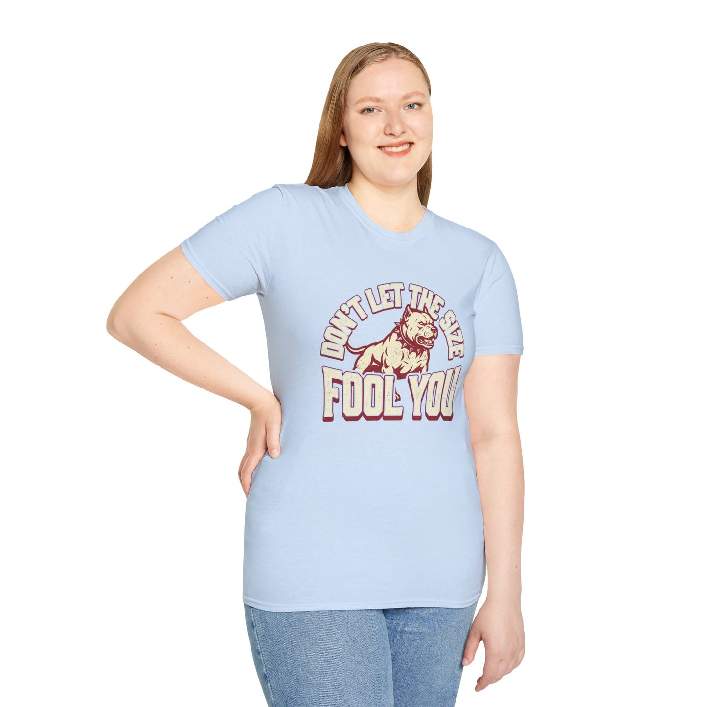 "Don’t Let The Size Fool You" Vintage Dog Tee-Pitbull Graphic T-Shirt