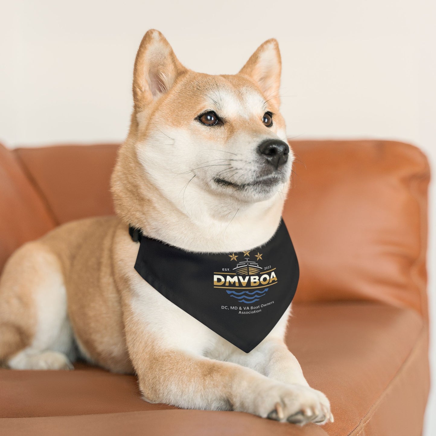 Pet Bandana Collar — DMVBOA Logo Dog Bandana for Waterfront & Boating Fans