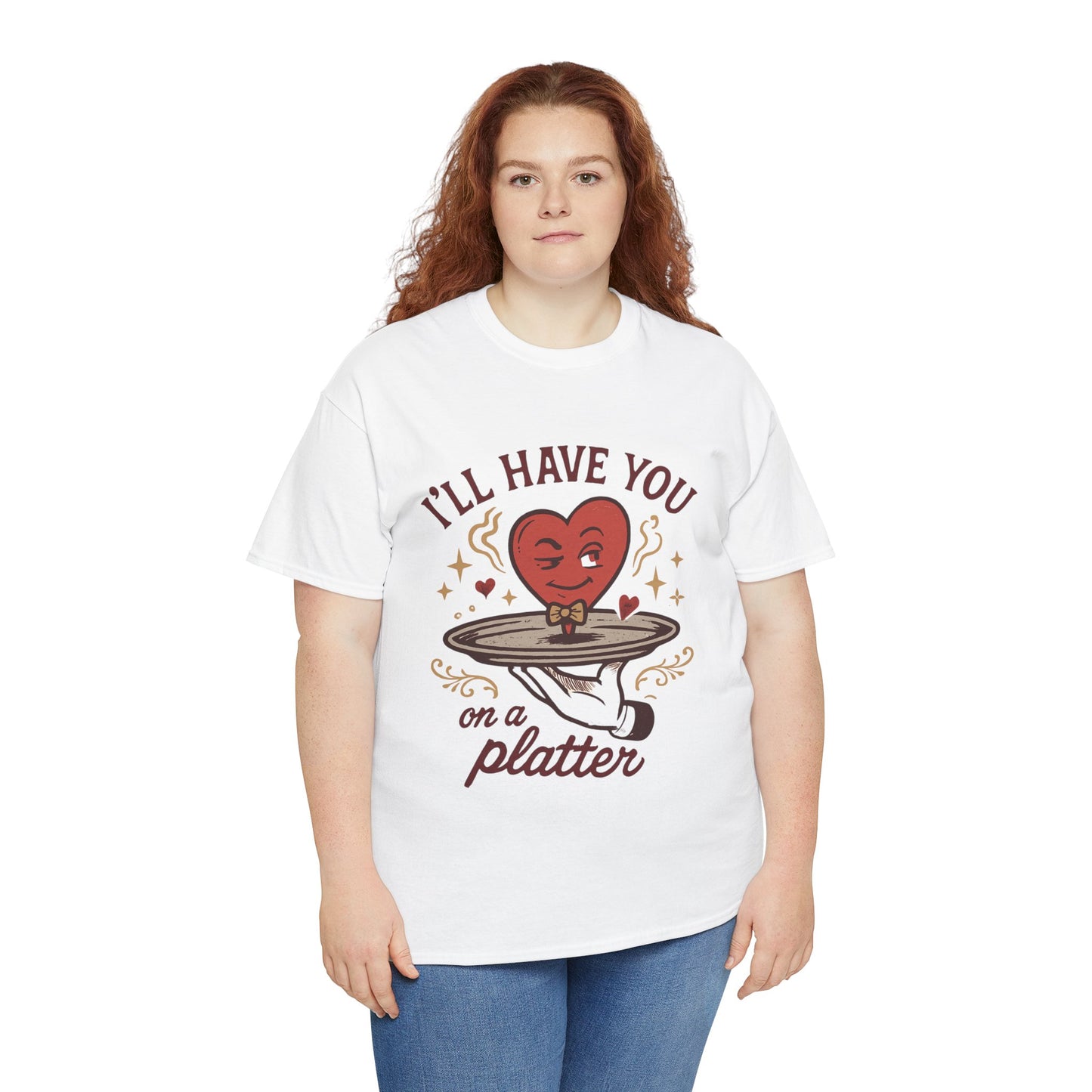 Valentine Heart on a Platter T-Shirt — I'll Have You on a Platter Cute Romantic Tee