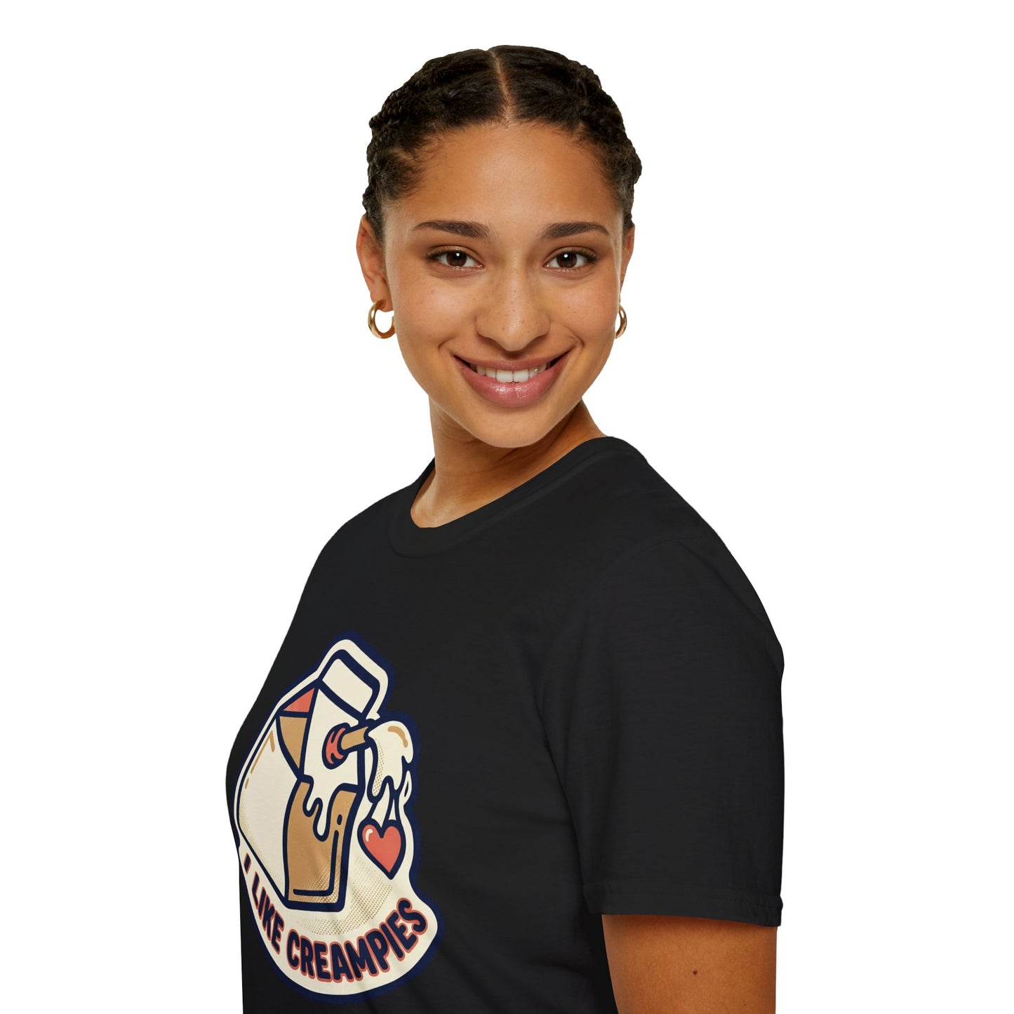 Cream Pie Cartoon T-Shirt — "I Like Creampies" Retro Milk Carton Graphic Tee