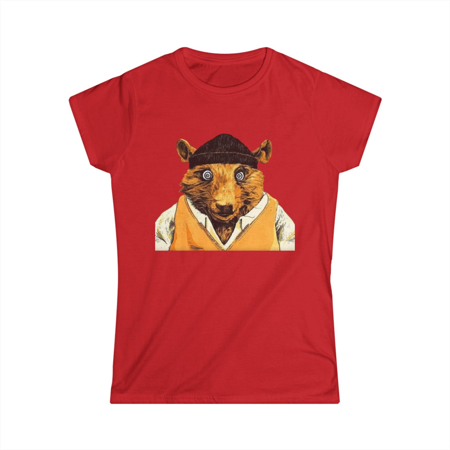 Beaver Portrait Tee — Retro Dressed Animal Graphic Women's Shirt