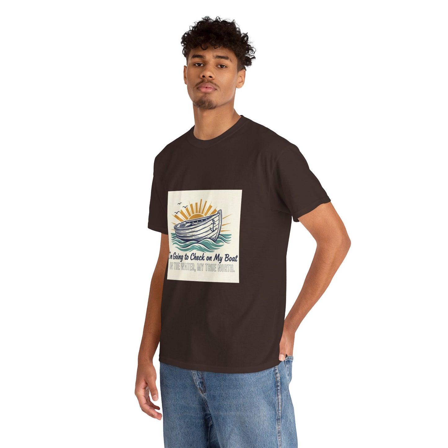 Boat T-Shirt — "I'm Going to Check on My Boat" Vintage Nautical Tee