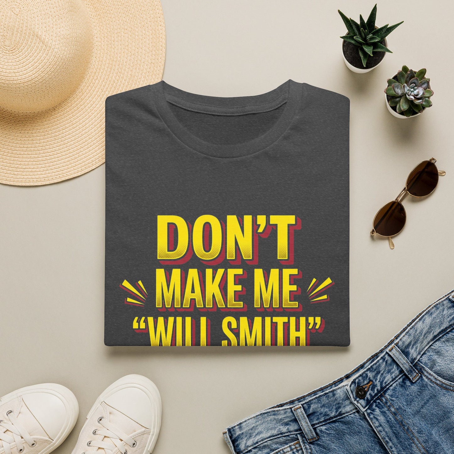 Don't Make Me "Will Smith" T-Shirt — Bold Yellow Graphic Tee