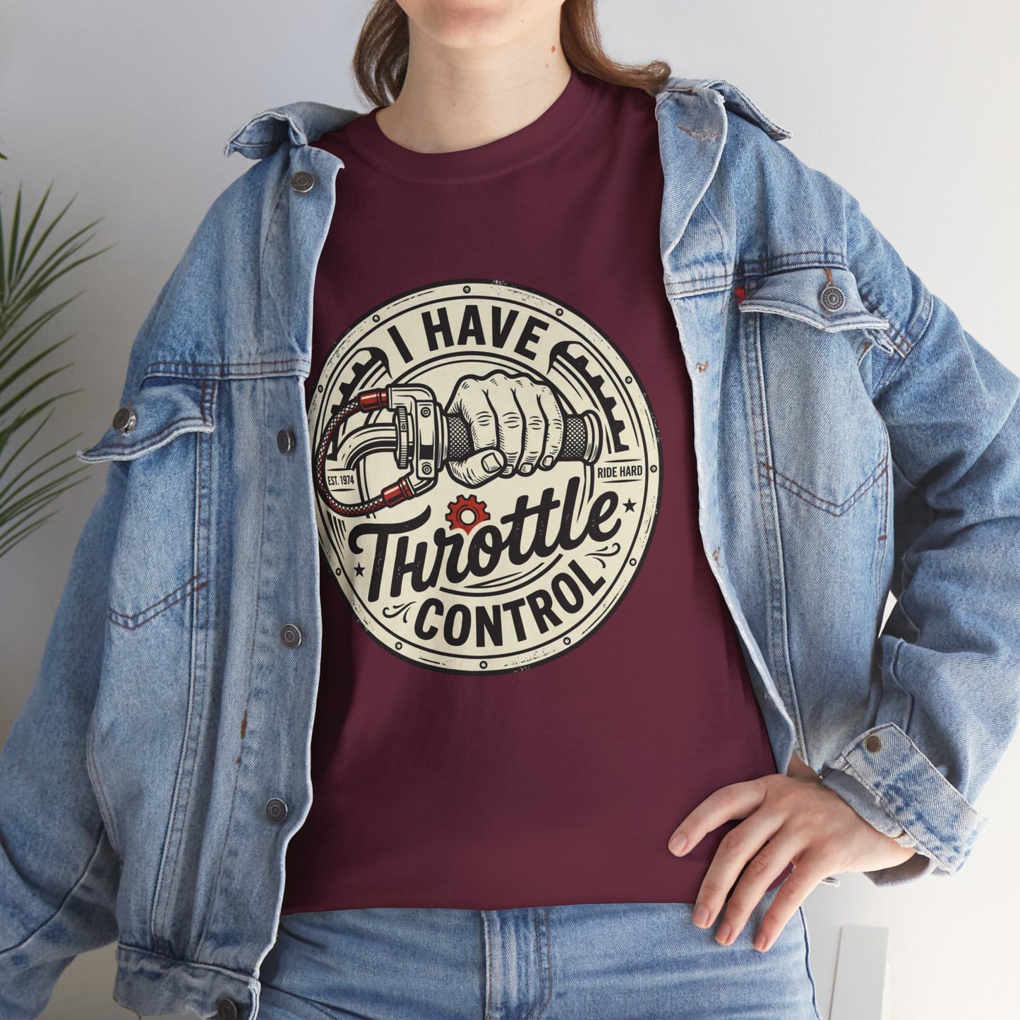 Throttle Control T-Shirt — "I Have Throttle Control" Vintage Motorcycle Tee