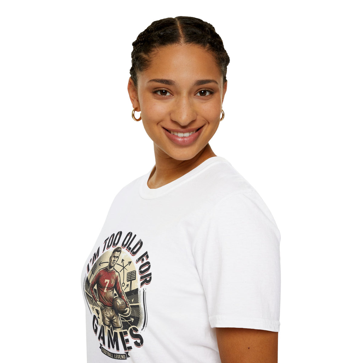 I'm Too Old for Games T-Shirt — Vintage Football Player Retro Tee